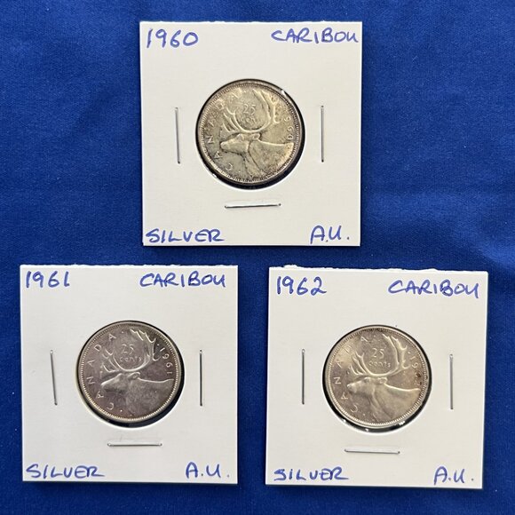 Almost Uncirculated Mint Set of 9 Silver 1960 to 1968 25¢ Canada Quarters! - Picture 3 of 16
